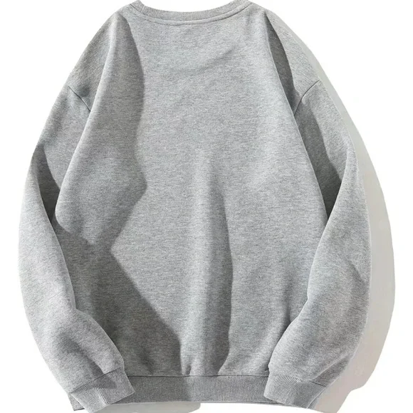 Retro Ghost Halloween Crewneck Pullover Sweater in Light Grey - Picture 2 of 7